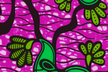 Obraz premium Colored African fabric – Seamless and textured pattern, cotton, photo 