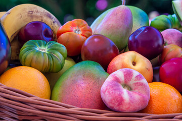 basket of fruits, the colors of nature 