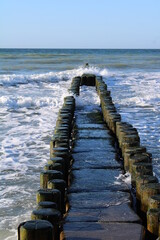 Fototapeta premium Baltic Sea (Ostsee) in early spring, beach in Ahrenshoop
