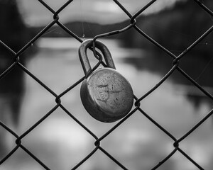 padlock on fence