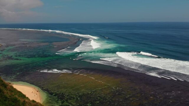 Flight overlooking the wonderful power of the Indian Ocean and the formation of the rip current.