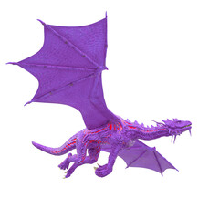 master dragon is flying on white background
