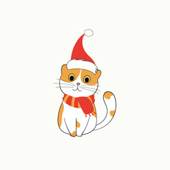 ІнтернетChristmas cat cute character vector