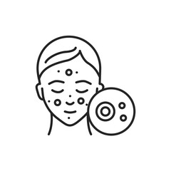 Acne skin line color icon. Sign for web page, mobile app