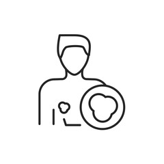 Cancer skin disease line color icon. Sign for web page, mobile app