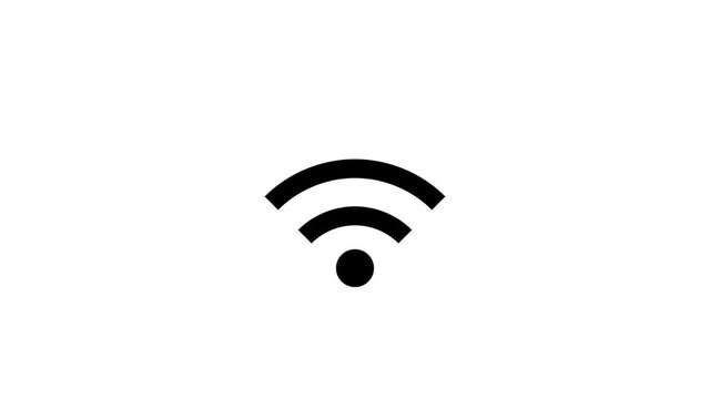 WiFi, icon, flashes, video 4k animation. Wifi symbol motion design for web design, mobile apps, ui design. Wireless technology concept, sign. Minimal footage. stock footage . Alpha mode