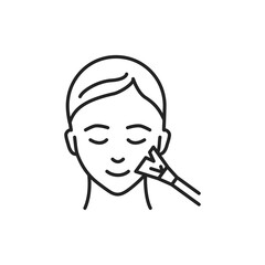 Apply eye shadow line color icon. Sign for web page, mobile app