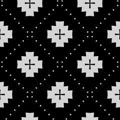Black and white texture. Abstract seamless geometric pattern. 