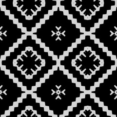 Black and white texture. Abstract seamless geometric pattern. 