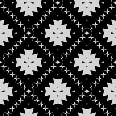 Black and white texture. Abstract seamless geometric pattern. 