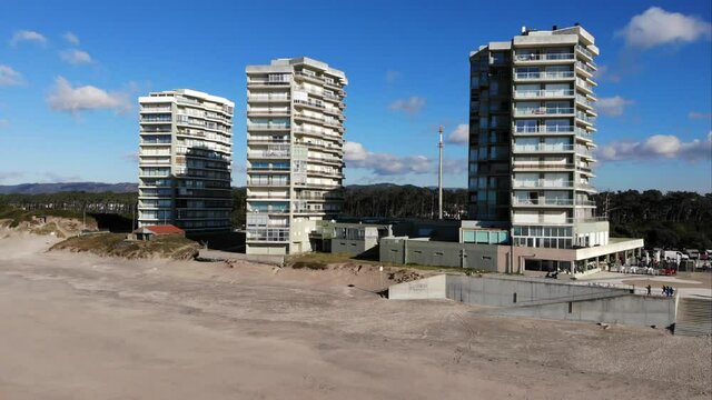 DRONE AERIAL FOOTAGE: The infamous &ldquo;Towers of Ofir,&rdquo; three apartment blocks, fourteen- stories high, built in the 1970s and clearly demarcated far and wide, as the only towers in a large radius. 