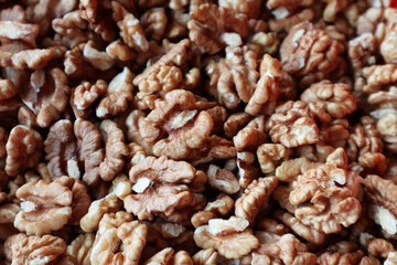 Background of fresh walnuts.