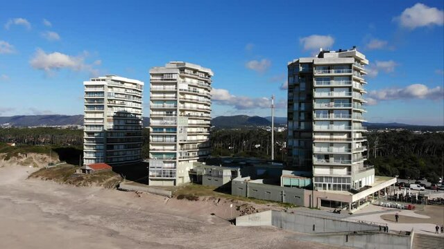 DRONE AERIAL FOOTAGE: The infamous &ldquo;Towers of Ofir,&rdquo; three apartment blocks, fourteen- stories high, built in the 1970s and clearly demarcated far and wide, as the only towers in a large radius. 