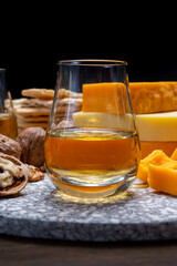 Cheese collection, orange and yellow smoked British cheese from England