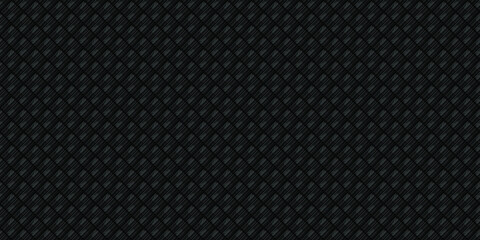 Dark black Geometric grid Carbon fiber background Modern dark abstract seamless vector texture