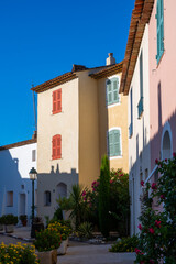 Travel and vacation destination, view on houses, roofs, canals and boats in Port Grimaud, Var, Provence, French Riviera, France