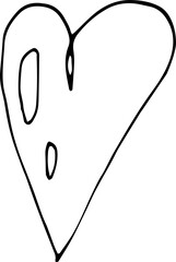 Vector hand drawn doodle heart. Illustration for Valentine's Day