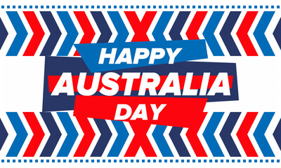 Australia Day. National happy holiday, celebrated annual in January 26. Australian patriotic elements. Kangaroo silhouette. Poster, card, banner and background. Vector illustration