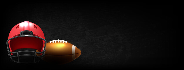 American football game on black background