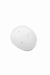 Transparent water drop on white background