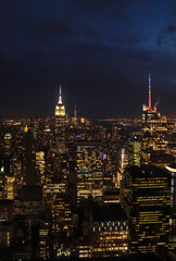 Plakat Manhattan night view. New York