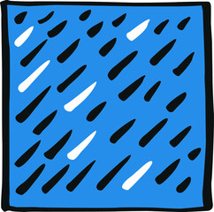 rain original simple hand drawing converted to vector and colored
