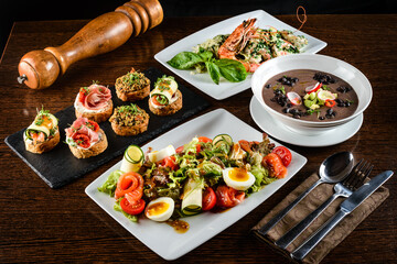 dinner served at the Italian restaurant