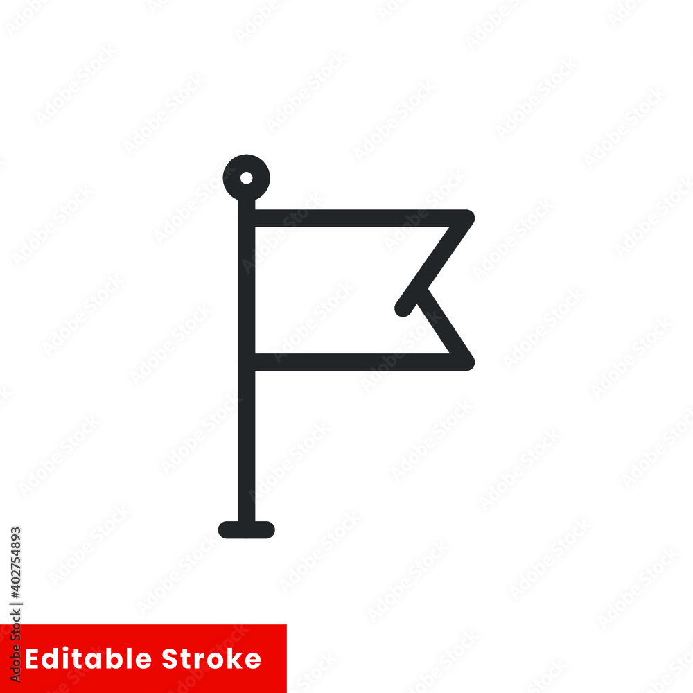 Aufkleber flag line icon for web template and app. editable stroke vector illustration design on white backgro