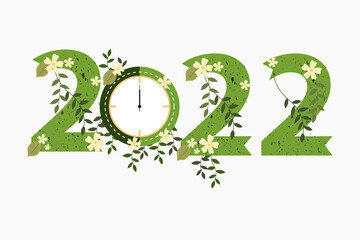 Happy New Year 2022 text design. Minimalistic text template for New year