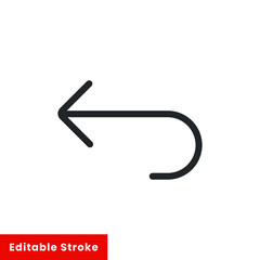 Return arrow line icon for web template and app. Editable stroke vector illustration design on white background. EPS 10