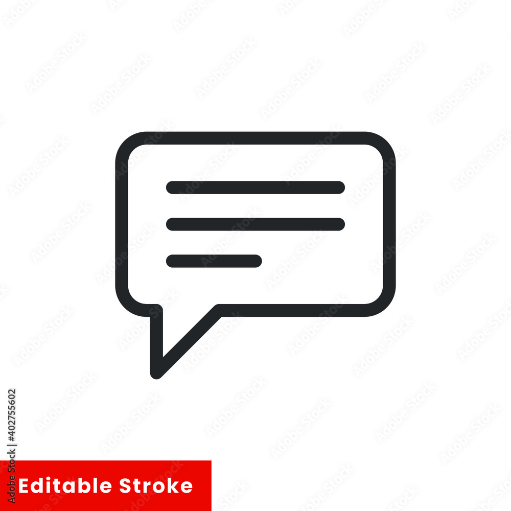 Poster chat bubble line icon for web template and app. editable stroke vector illustration design on white 