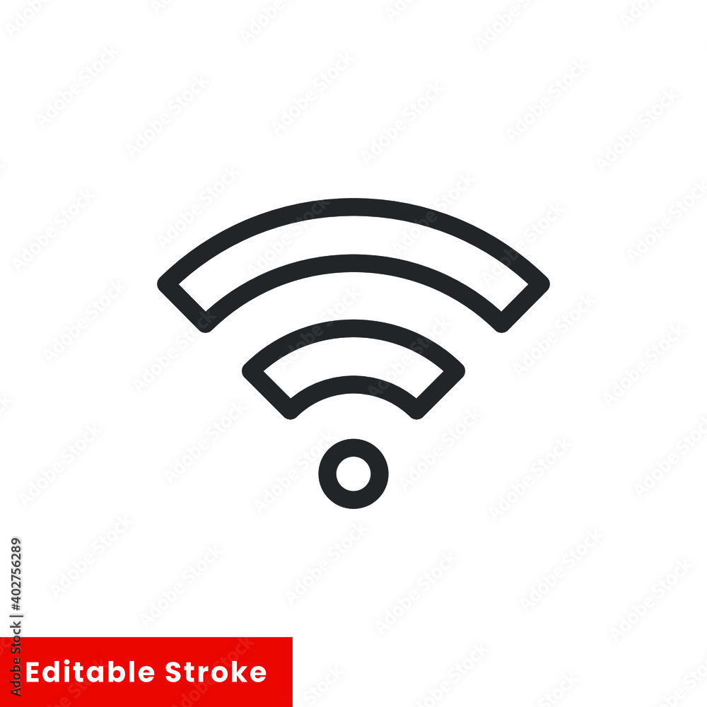 Poster wifi line icon for web template and app. editable stroke vector illustration design on white backgro