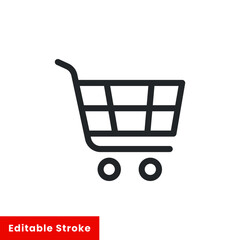 Shopping chart line icon for web template and app. Editable stroke vector illustration design on white background. EPS 10