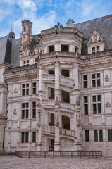Fototapeta na wymiar Majestic Castle of Blois with its Spiral Stairs