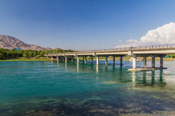 Bridge over Syr Darya river in Khujand, Tajikistan