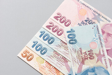 Turkish banknotes, Turkish Lira Numbers macro shot.