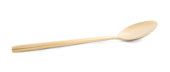 New clean shiny spoon isolated on white