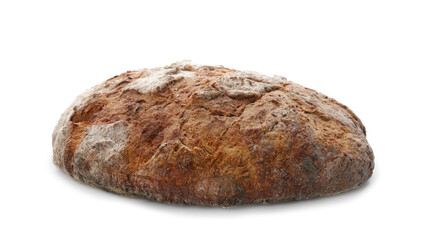 Loaf of delicious fresh bread isolated on white