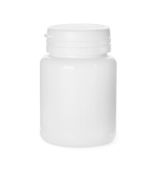 Plastic bottle for pills isolated on white