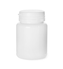 Plastic bottle for pills isolated on white