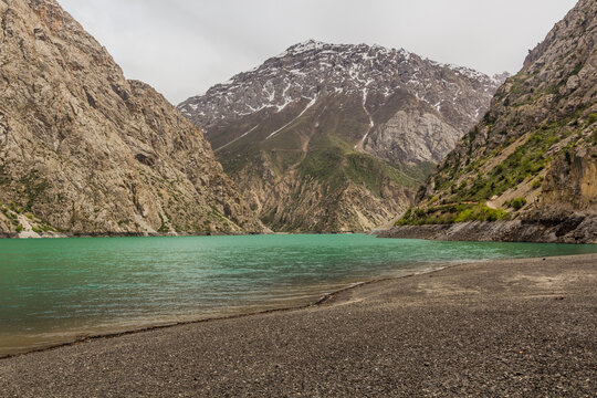 Hazor Chasma lake in Marguzor (Haft Kul) in Fann mountains, Tajikistan
