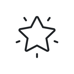 Obraz premium Favorites, star rating line icon for web template and app. Vector illustration design on white background. EPS 10