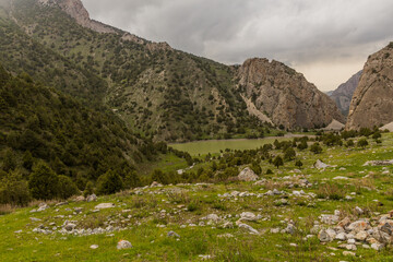 Wild landscape of Fann mountains, Tajikistan