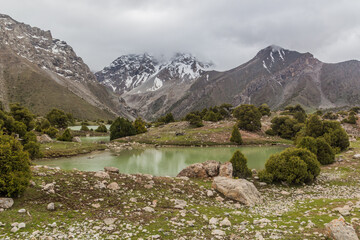 Fototapeta na wymiar Kulikalon lakes in Fann mountains, Tajikistan