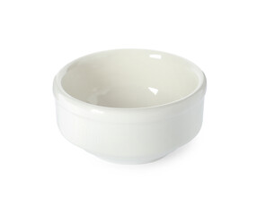 New ceramic bowl isolated on white. Tableware