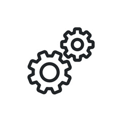 Setting gear concept line icon for web template and app. Vector illustration design on white background. EPS 10