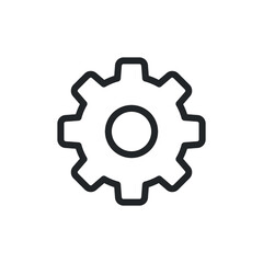 Setting gear, cogwheel line icon for web template and app. Vector illustration design on white background. EPS 10