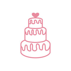 Wedding cake icon design template vector isolated illustration
