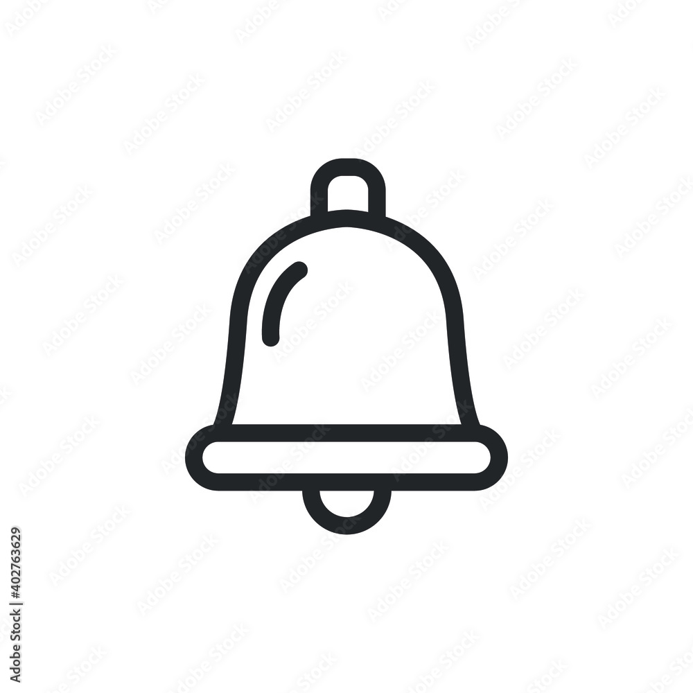 Poster bell, notification line icon for web template and app. vector illustration design on white backgroun