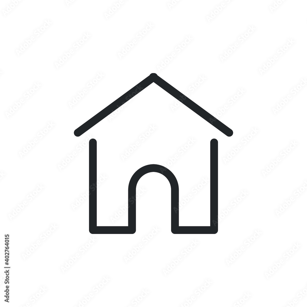 Aufkleber simple home line icon for web template and app. vector illustration design on white background. eps 